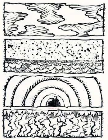 石版画 Alechinsky - Bachelard en bandes dessinées