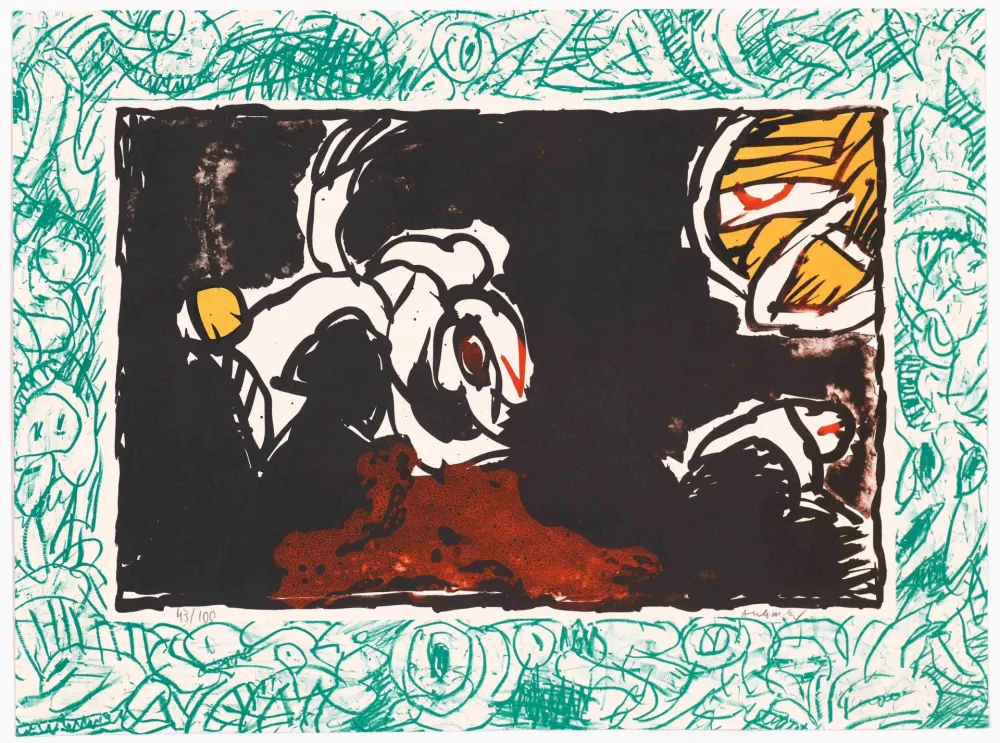 石版画 Alechinsky - Bonnet blanc 