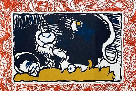 石版画 Alechinsky - Bonnet blanc