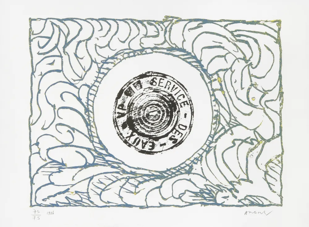 石版画 Alechinsky - Bouche d'eau III (gris)