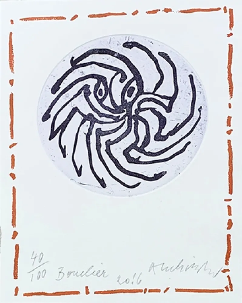 版画 Alechinsky - Bouclier