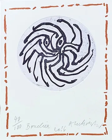 版画 Alechinsky - Bouclier