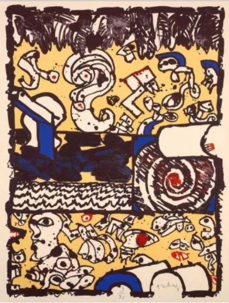 石版画 Alechinsky - Bridge