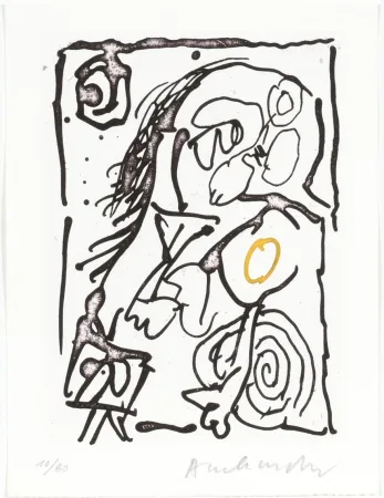 蚀刻版画 Alechinsky - Carré blanc V