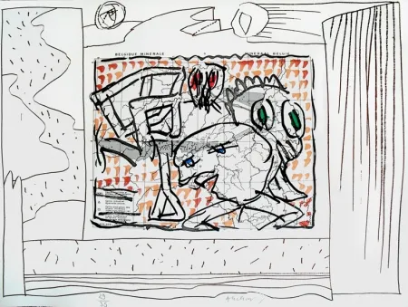 版画 Alechinsky - Carte