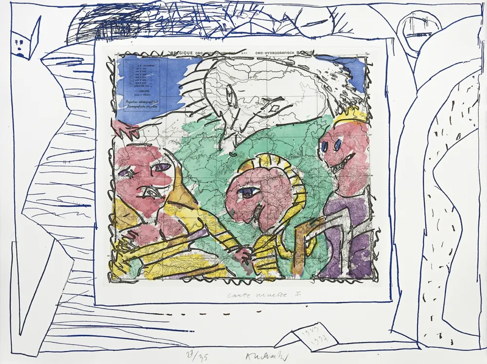 版画 Alechinsky - Carte mise à jour I