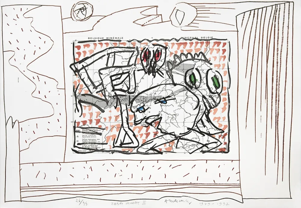 版画 Alechinsky - Carte mise à jour II