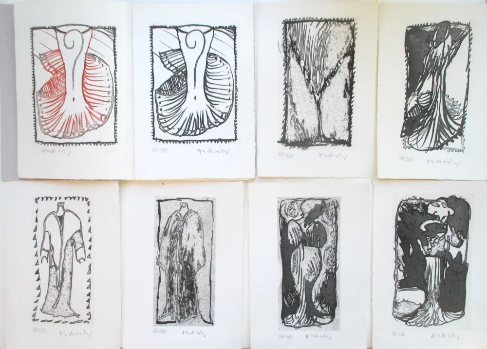 飞尘腐蚀法 Alechinsky - Ces Robes qui m'evoquaient Venise. 12 numbered and handsigned aquatints
