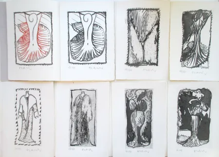 飞尘腐蚀法 Alechinsky - Ces Robes qui m'evoquaient Venise. 12 numbered and handsigned aquatints