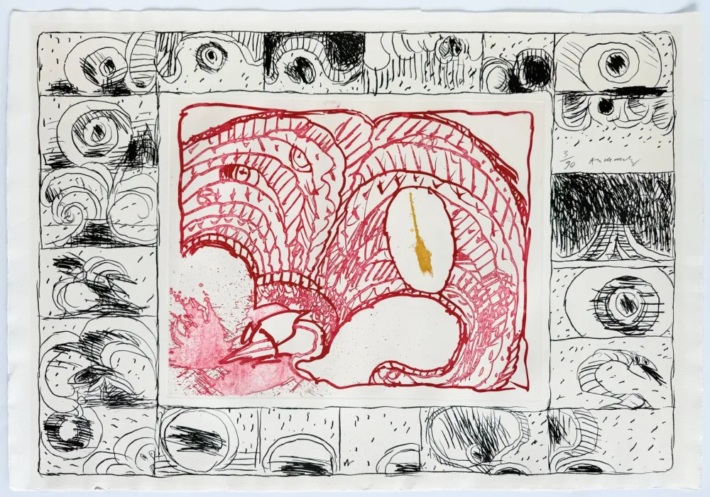 蚀刻版画 Alechinsky - Chapeau fort