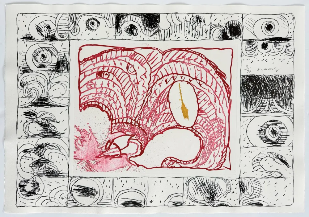 蚀刻版画 Alechinsky - Chapeau fort