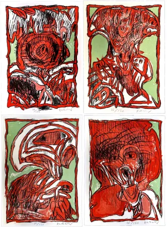 石版画 Alechinsky - Chisme 1, 2, 3, 4
