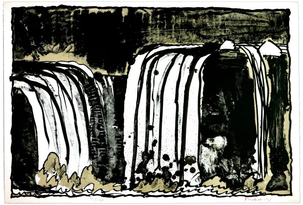 石版画 Alechinsky - Chute blanche