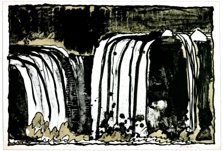 石版画 Alechinsky - Chute blanche