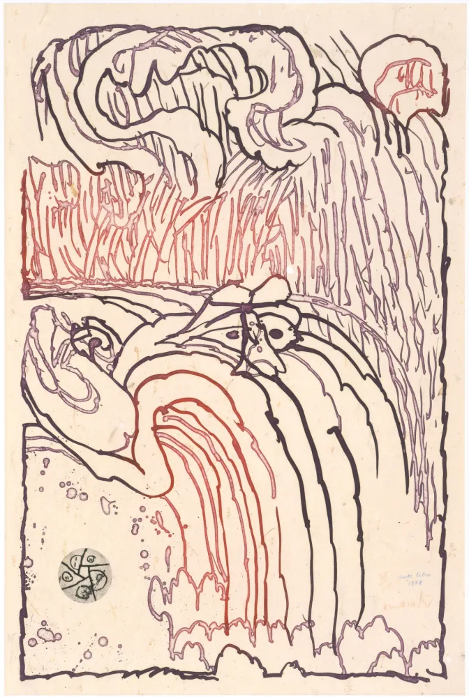 蚀刻版画 Alechinsky - Chute Libre