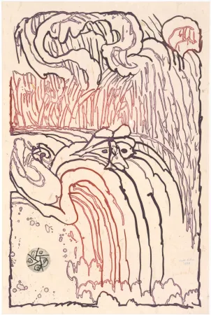 蚀刻版画 Alechinsky - Chute Libre