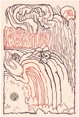 蚀刻版画 Alechinsky - Chute Libre