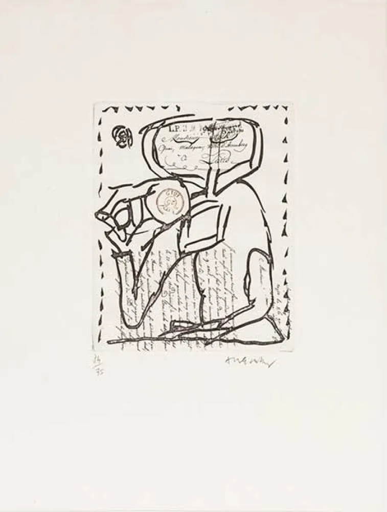 版画 Alechinsky - Composition