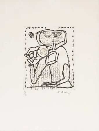 版画 Alechinsky - Composition