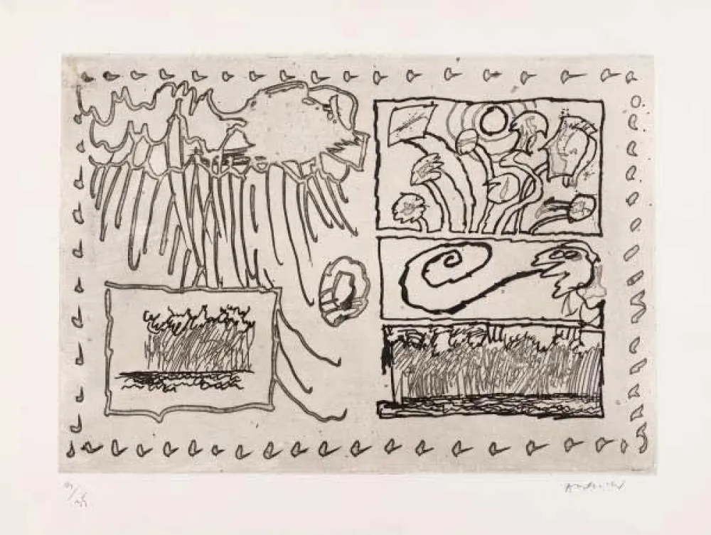 版画 Alechinsky - Composition