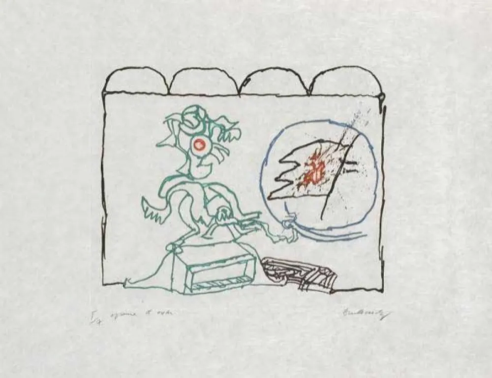 版画 Alechinsky - Composition