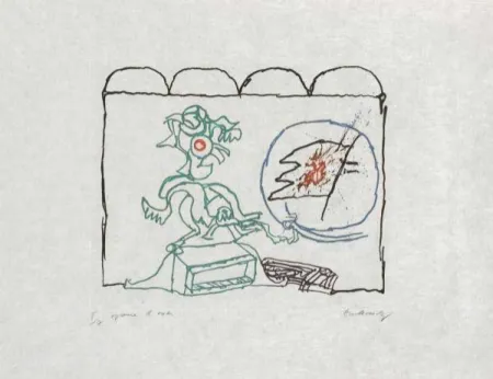 版画 Alechinsky - Composition