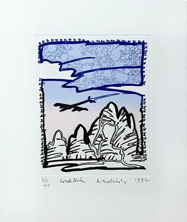 版画 Alechinsky - Cordilliere