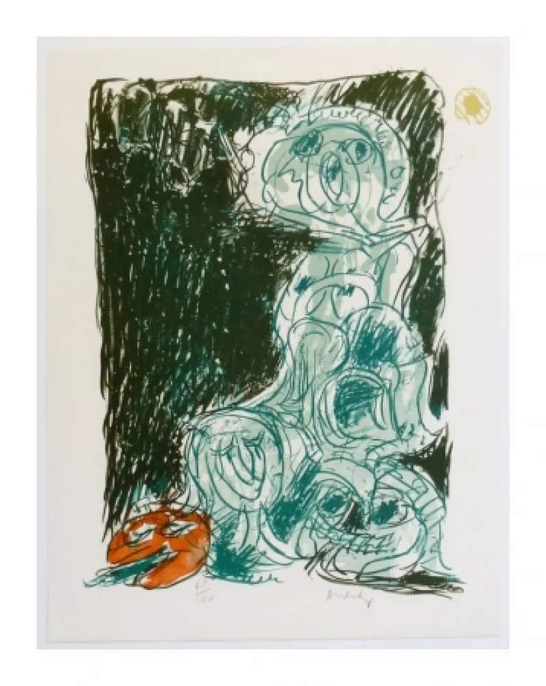 石版画 Alechinsky - Crayon sur coquille - Le hasard et sa mère