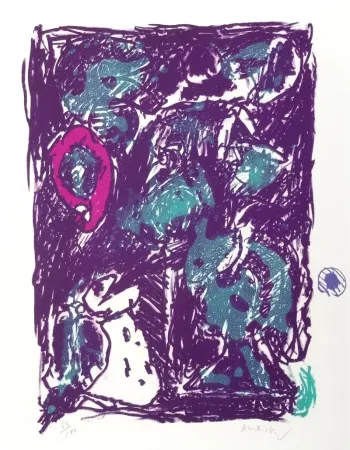 石版画 Alechinsky - Crayon sur coquille - Le rare heureux