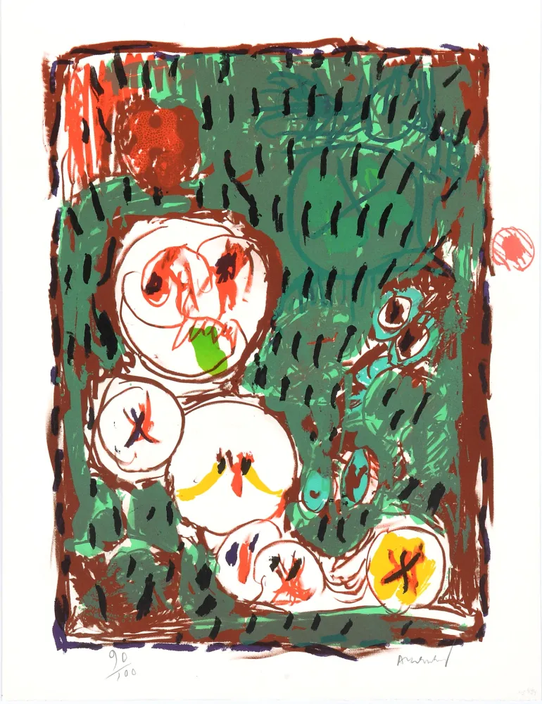 石版画 Alechinsky - Dans le même panier