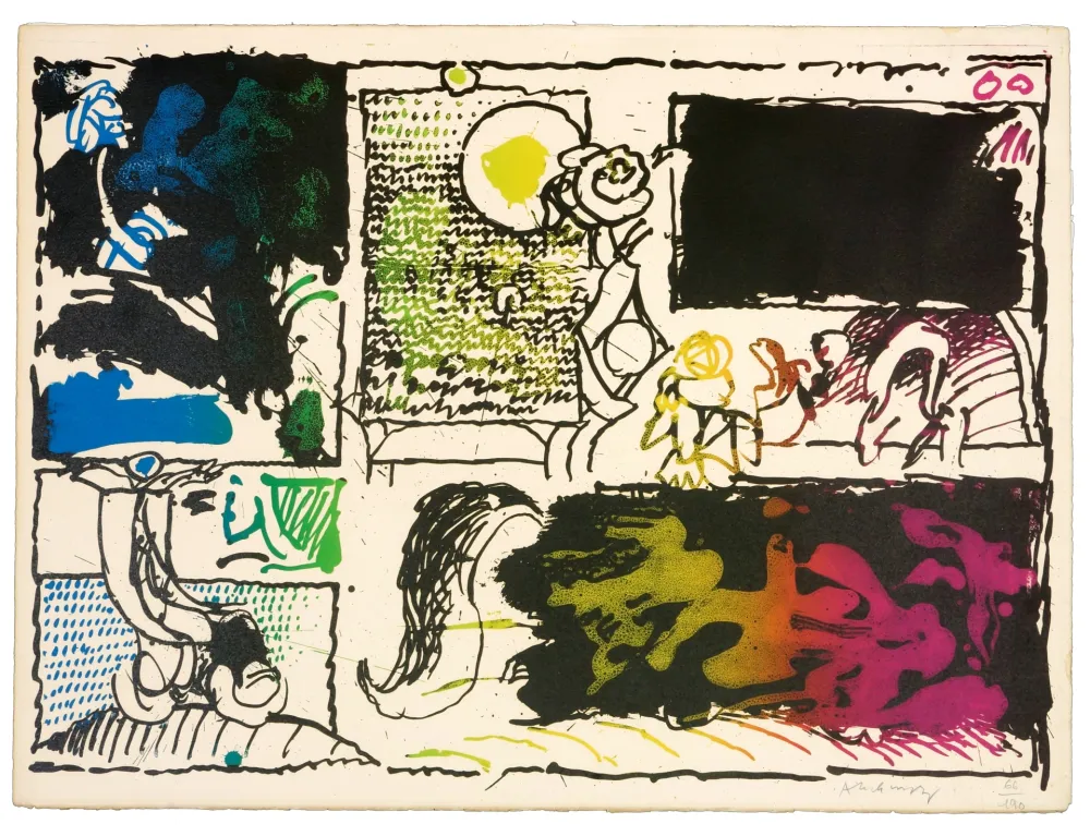 石版画 Alechinsky - Découverte de l'acide (acte II)