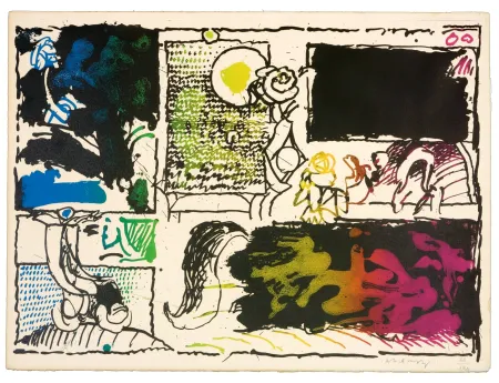 石版画 Alechinsky - Découverte de l'acide (acte II)