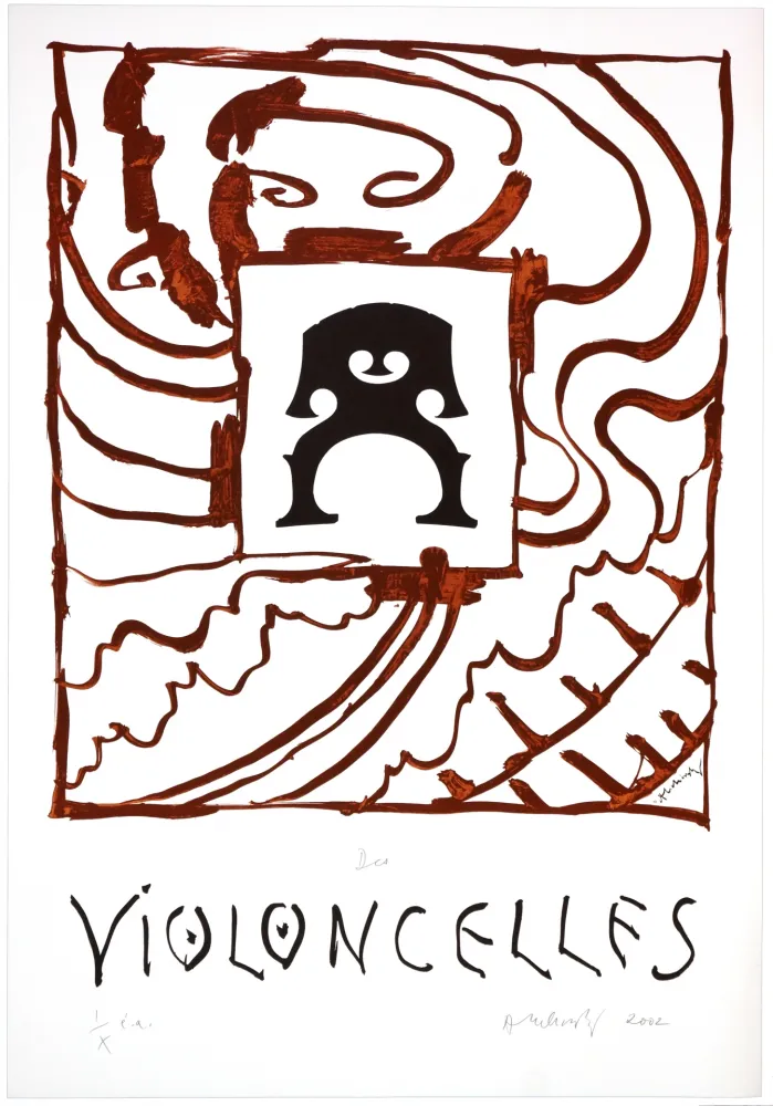 石版画 Alechinsky - Des Violoncelles