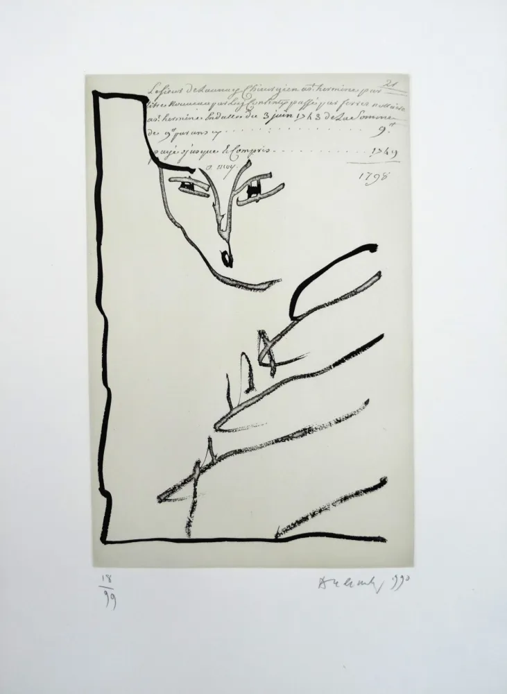 蚀刻版画 Alechinsky - Devant notaire