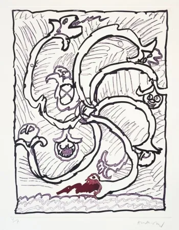 蚀刻版画 Alechinsky - Dévidoirs, Planche II