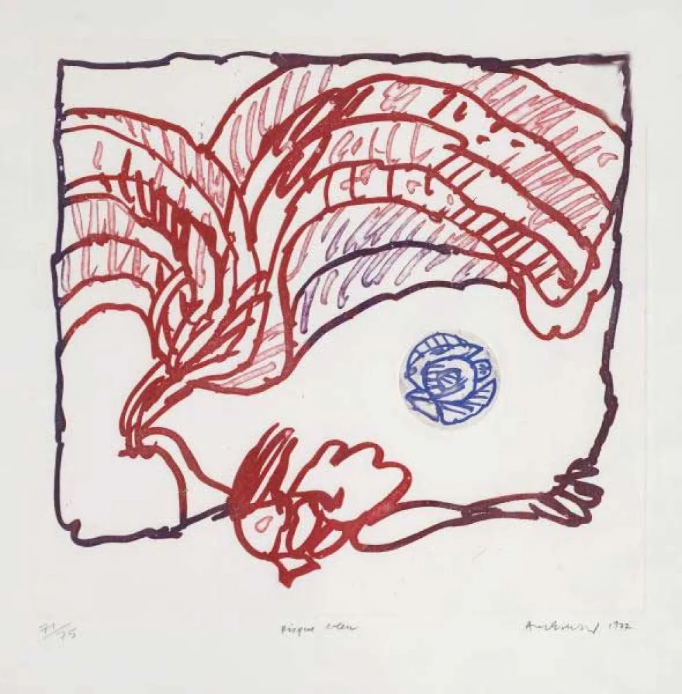 版画 Alechinsky - Disque bleu