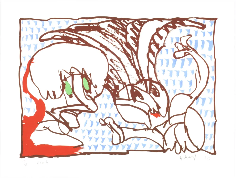 石版画 Alechinsky - Ecoute