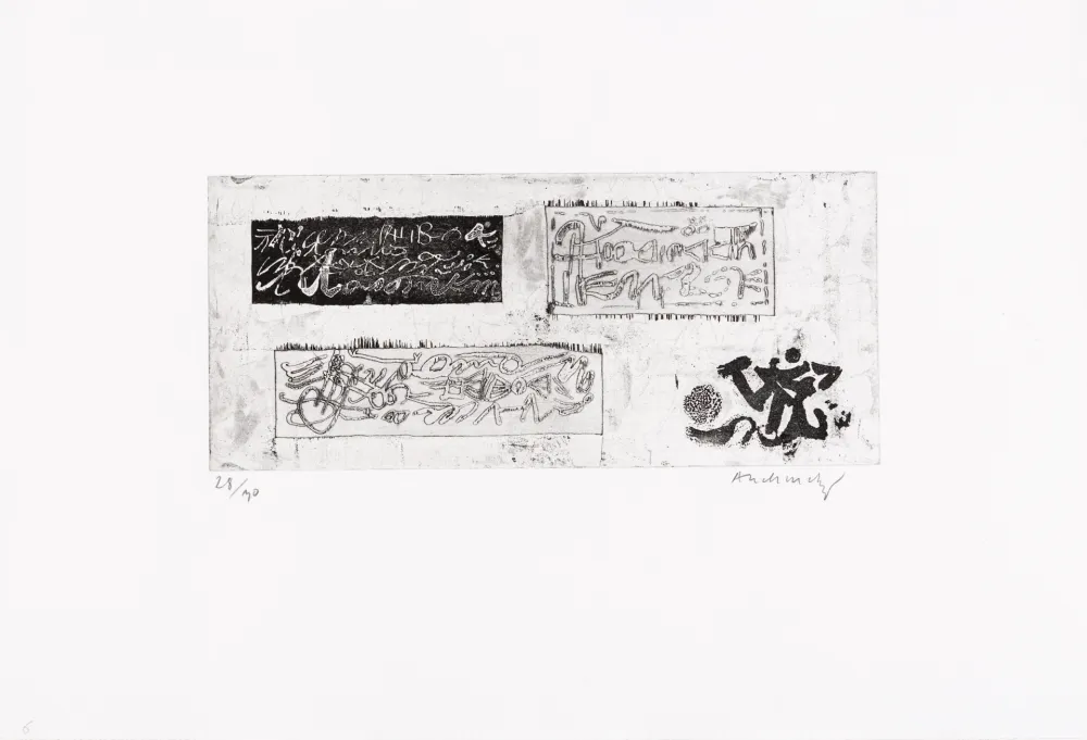 蚀刻版画 Alechinsky - Ecritures