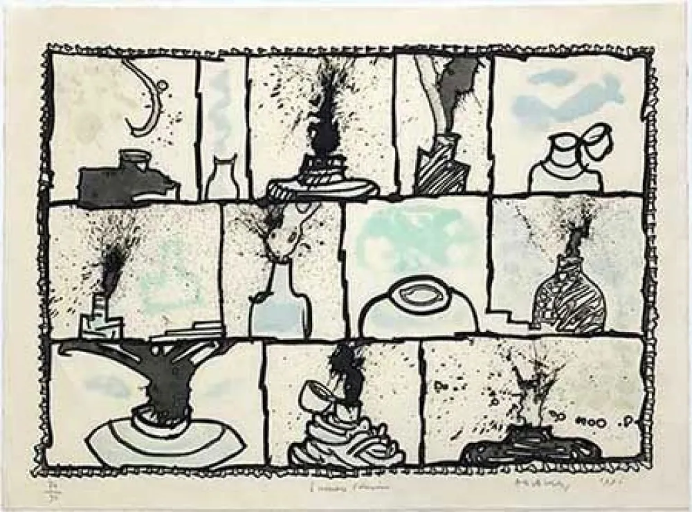 版画 Alechinsky - Encriers témoins