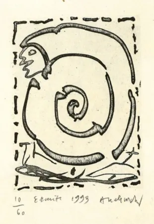 蚀刻版画 Alechinsky - Ermite