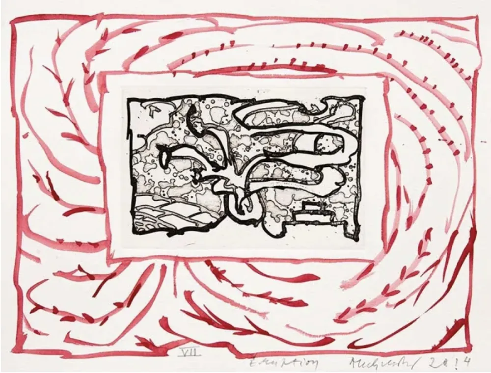 版画 Alechinsky - Eruption