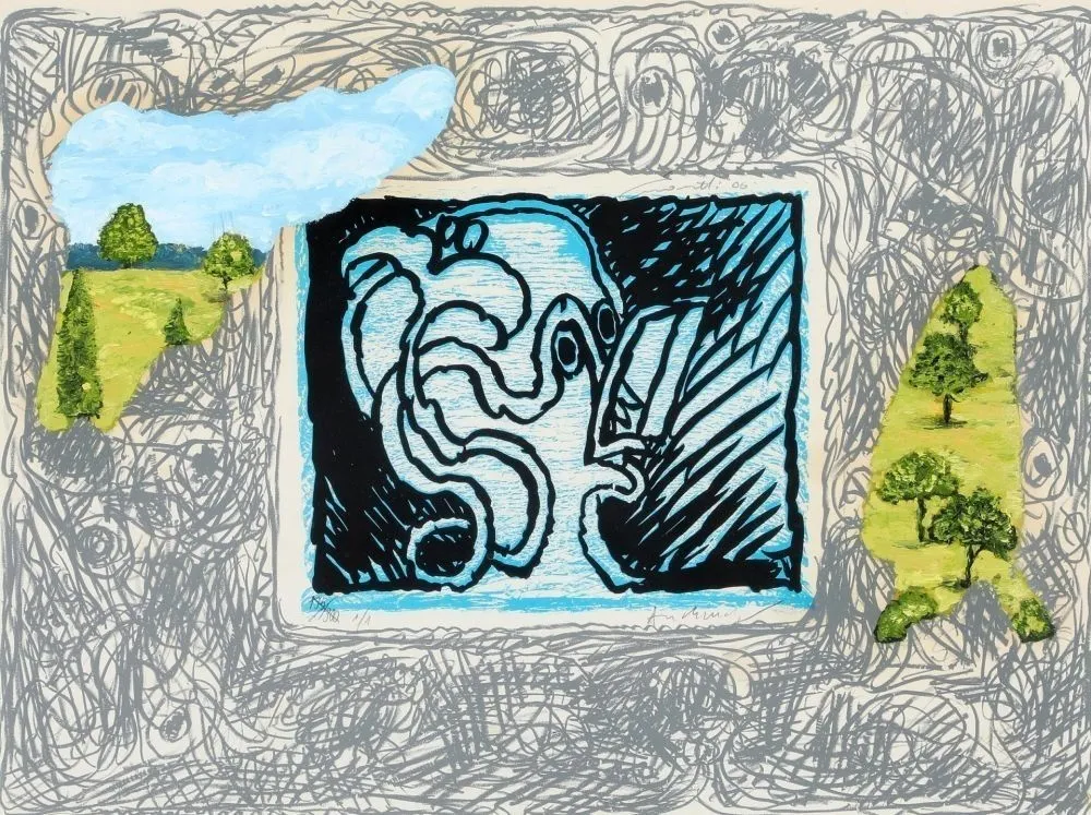 石版画 Alechinsky - Espionne