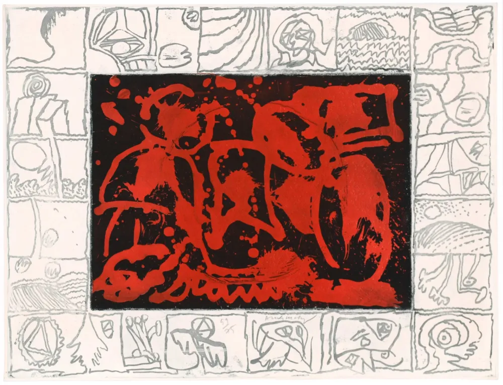 蚀刻版画 Alechinsky - Facteur Rhésus