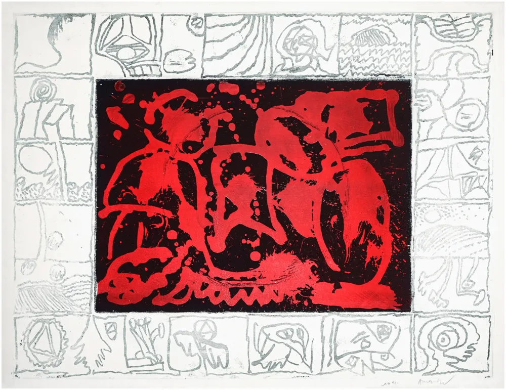 蚀刻版画 Alechinsky - Facteur rhésus