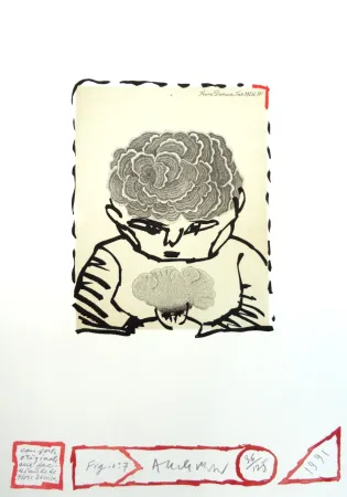 蚀刻版画 Alechinsky - Flore danoise : L’enfant sourcier