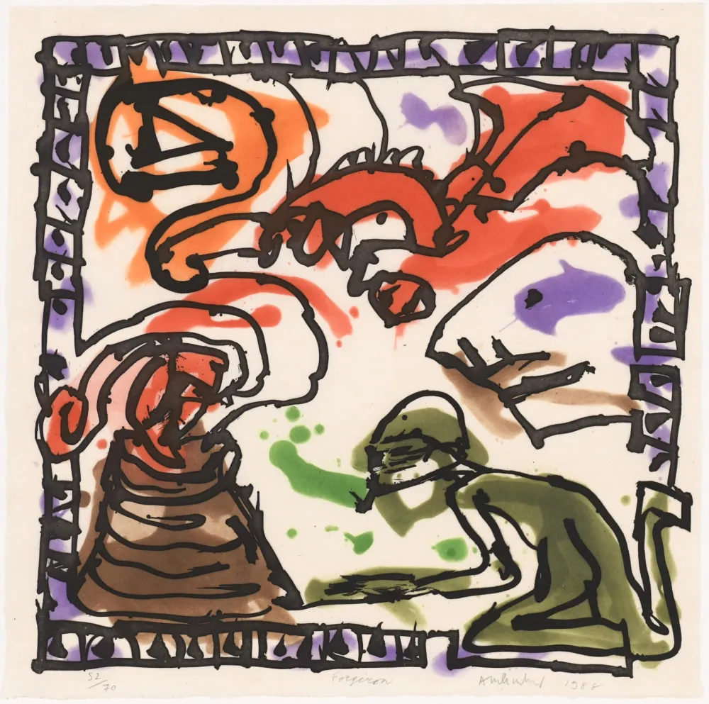 蚀刻飞尘法 Alechinsky - Forgeron