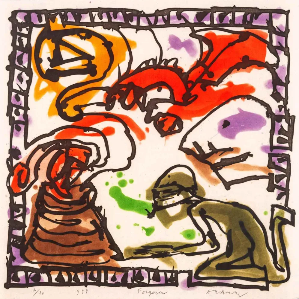 蚀刻飞尘法 Alechinsky - Forgeron
