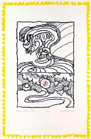 版画 Alechinsky - Frontière naturelle