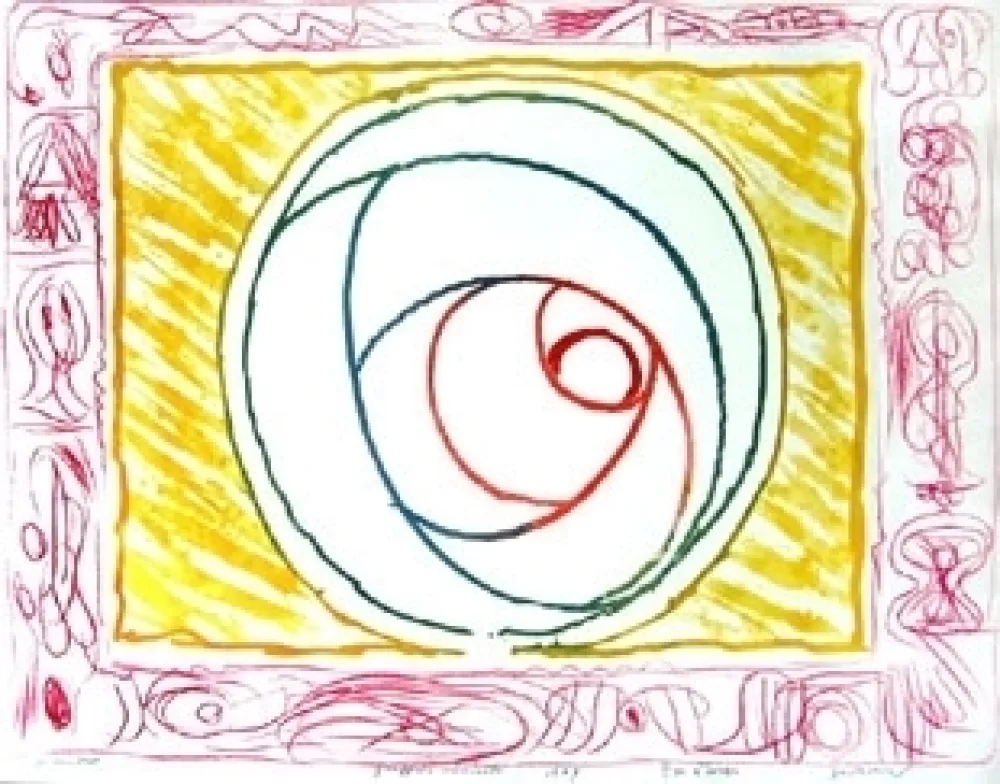 版画 Alechinsky - Graffiti sélénite 