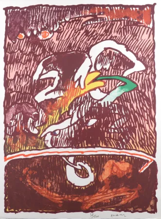 石版画 Alechinsky - Great Flying Object, 1977